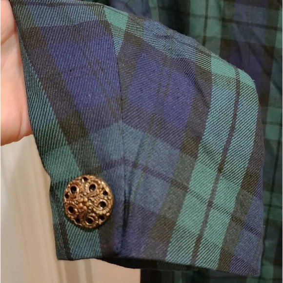 Vtg Classic Suits Inc Elegant Classics Women's Blazer Jacket Blue/Green Plaid 16 - Picture 9 of 10